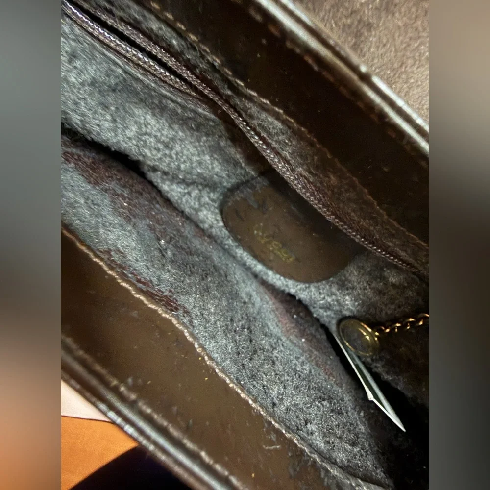 Vintage Gucci Shoulder Bag in Brown Enamel Leather PROJECT - Picture 14 of 16